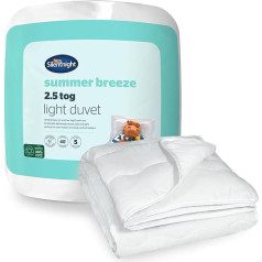 Silentnight Summer Breeze Single Duvet 2.5 Tog Lightweight Summer Duvet, Ideal for Warm Nights and Hot Sleepers, Hypoallergenic and Machine Washable, Single, 200 x 135 cm