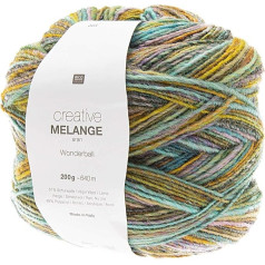 Rico Design Creative Melange Aran Wonderball, Gradient Wool, Needle Size for Knitting or Crocheting, Wool 200 g Ball (003, 200)