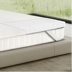 Topper for Double Bed 160 x 190 cm, Memory Foam, Hardness Adjuster, Correction, Height 6 cm, Removable, 100% Made in Italy