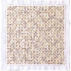 Olympus Thread Kugurizashi Sashiko Hana Fukin Plovers Printed Fabric, Multi-Colour