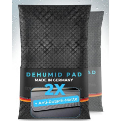 2 x Dehumidifier Car - Dehumid Pad + Non-Slip Mat (Made in Germany) Car Dehumidifier Cushion for Interior - 1.1 kg - Reusable - No Harmful Substances