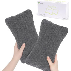 vocheer Small Pillows for Sleeping, 11 x 7 Inch, Mini Travel Pillows, Tiny Pillows for Neck, Wrist, Lumbar and Knee, Pet Pillow, Cotton, Machine Washable, Dark Grey, 2