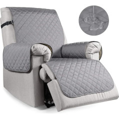 TAOCOCO Sofa Covers Protective Cover for Dogs Waterproof Sofa Throws with Elastic Band Non-Slip Foam for Spills, Wear and Tear Protection (Light Grey, Recliner)