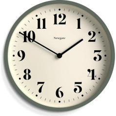 NEWGATE® Modern Number Four Wall Clock - Small Wall Clocks - Round Clock - Kitchen Clock - Clocks for Living Room - Office Clock - Contemporary Case - Minimalist Dial (Asparagus Green)