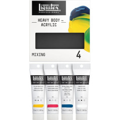 Liquitex 3699309 Professional Heavy Body Acrylic Paint in Artist Quality with Excellent Light Fastness in Buttery Consistency, Paint Set - 4 Colours of 59 ml Tubes
