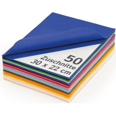 23 x 30 cm Assorted Pack Acrylic Craft Felt - 50 Pcs, Pastel Colors