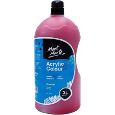 Mont Marte Discovery School Acrylic Crimson Red 2 Litre Ideal for Students and Artists Excellent Coverage and Quick Drying Pump Lid Included