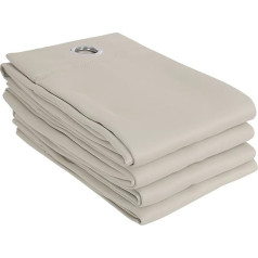 Deconovo Blackout Noise-Protection Curtain, Opaque, Cold Protection, 240 x 140 cm Height x Width, Cream, Set of 4