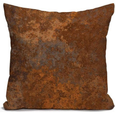 Tomda Brown Copper Antique Metal High Resolution Orange Rustic Decorative Throw Pillow Case Cushion Cover for Sofa Bedroom Car 18x18 Inch