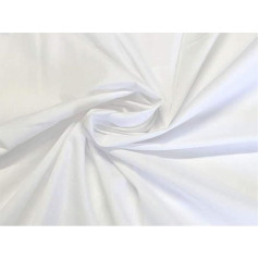 BURLAS Plain White 100% Cotton Fabric for Arts and Crafts Dressmaking Quilting Sewing Bedding Pillow Cases Bunting 150cm Extra Wide 3M
