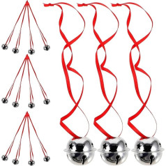 SOIMISS 21 Pieces Christmas Bells Rustic Craft Bells for Christmas Tree Wreath Garland Ornaments Holiday DIY Decorations Silver (3cm)