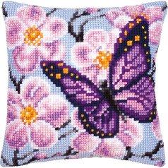 Vervaco 1200R Butterfly Cross Stitch Cushion, Multi-Colour
