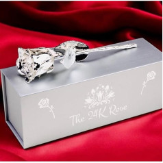 100% Real Rose Dipped in Silver, Father's Day, 25th Wedding Anniversary, Graduation, Birthday, Baby Shower, Proposal, Valentine's Day, for Him