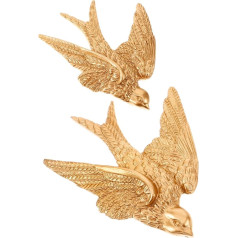 LIFKOME 2 Pieces Resin Swallows Birds Wall Sculpture 3D Flying Birds Wall Art Sculpture Ceramic Hanging Swallows Sparrow Birds Wall Decoration (+ Large)