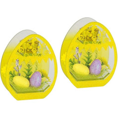 Decorated Tea Light Holder with Easter Eggs Artificial Flowers Glass Insert Candle Holder Candle Holder Tea Light Candles Mood Light Easter Decoration Home Accessory Decoration Easter Gift Decorative