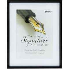 Signature Classic Series SGC2530B 30 x 40 cm Matt Black Metal Photo Frame with 10 x 12-Inch Picture Mat