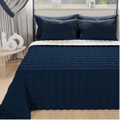 PETTI Artigiani Italiani - Single Duvet Double Sided Quilt Spring Quilt Midnight Blue White 100% Made in Italy