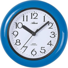 Badezimmeruhr zum Hängen oder Stellen Wasserdicht Quarz Analog - 454/5 (Blau)