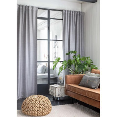Elbersdrucke Vienna 07 201708 Curtain with Concealed Loops Light Grey Blackout Heat Insulating Energy Saving 255 x 140 cm 201708 Curtain for Living Room Bedroom Kitchen Hallway Children's Room
