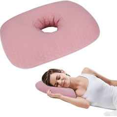Piercing Pillow, Perforated Ear Cushion with Hole, Ear Piercing Pillow, Earring Protection, Inflammation, Pressure Wounds, Pain Relief, Sleeping Pillow for CNH Side Sleepers (Pink)