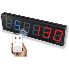 Flex Timer Digital Wall Clock - Gym Edition - Interval Timer for Fitness Training in the Gym - Control via the Mobile App via Bluetooth - XXL Wall Clock