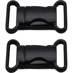 HEALLILY 2pcs Metal Side Release Buckles Adjustable Quick Release Clips DIY Craft Accessories for Paracord Backpack Fanny Pack Dog Collars 20mm (Black)