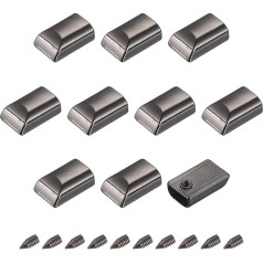 sourcing map Metal Zipper Stoppers, Rectangle Pull Top Ends Tail Clips Replacement with Screw for DIY Crafts, Bag, Luggage