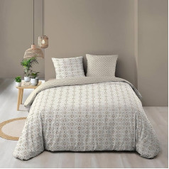 Douceur d'Intérieur, Brianna 3 Piece Duvet Cover Set 240 x 220 cm Reversible 100% Cotton