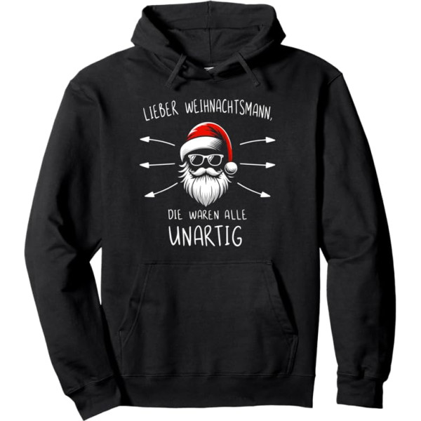 Christmas jumper hoodie, black
