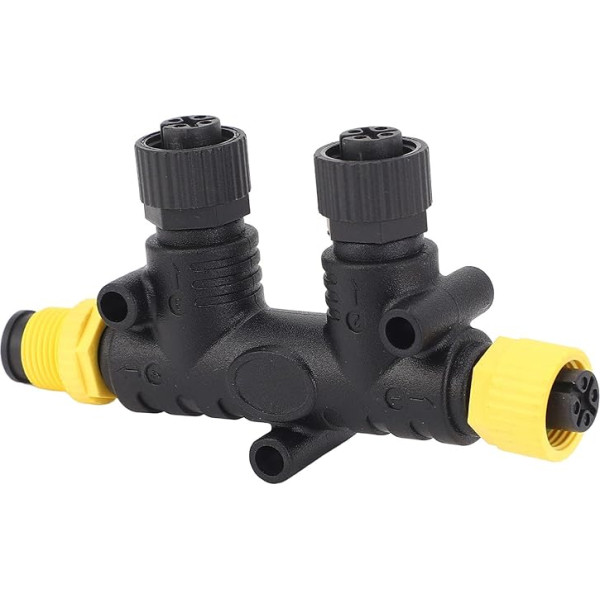 For NMEA 2000 2-Port T Connector, T Connector For Lowrance Simrad B&G & Navico Networks, 5-Pin Waterproof IP67 Backbone Junction Cable T Plug, Marine Network Accessories