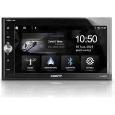 X-527 - 2-Din Car Radio Multimedia System with 6.75 Inches / 17.1 cm Touch Screen, Media Center with DAB+, USB, FM, Apple CarPlay, Android Car, for Cars or Motorhomes