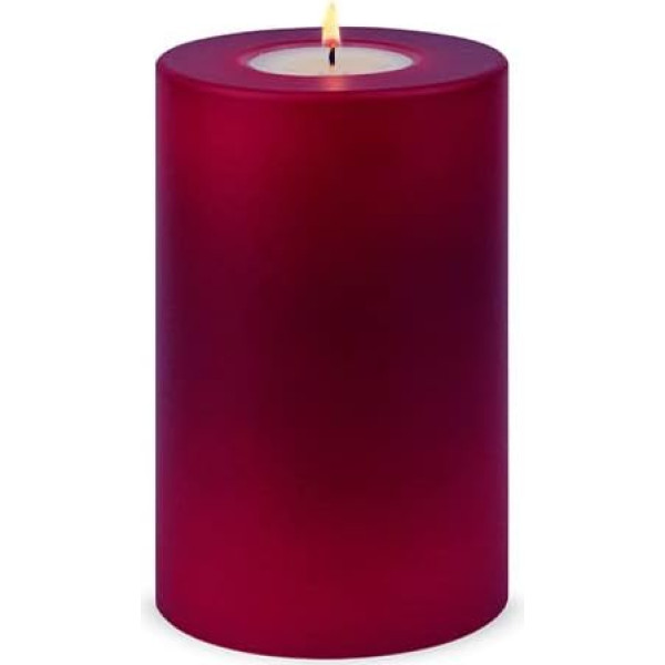 Qult Farluce Trend - Tea Light Holder in Candle Shape, Merlot Red, Christmas Collection, Advent Candles, Christmas Candles, Candle Plastic Candle in Candle Look (Diameter 8 x Height 12 cm)