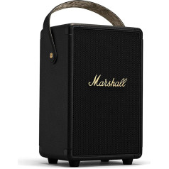 Marshall Tufton Outdoor Portable Bluetooth Party Speaker, IPX2 Water Resistant, Black and Brass