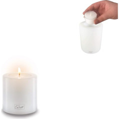 Farluce Trend • Tea Light Holder in Candle Shape • Candle • Plastic Candle in Candle Look • Tea Light Candle with Tea Light Insert • Includes Tea Light • White (Diameter 6 cm, Height 6 cm)