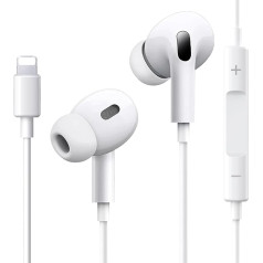 Headphones for iPhone, MFi Certified, Wired Stereo Sound, In-Ear Earbuds with Built-in Microphone and Volume Control, Compatible with iPhone 14/14 Plus/14 Pro Max/13/12/Mini/11/X/XR/XS/8