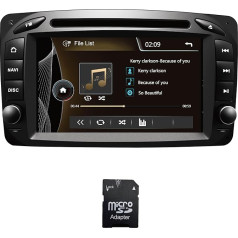 Amaseaudio Wince Car Radio, Built-in DVD Player, 2 DIN Compatible with Benz W168 W203 W209, 7 Inch Touch Screen, Supports GPS Navigation (including SD Card with Card), USB Port