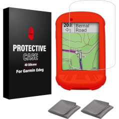 CNC Case for Garmin Edge 530 830 130 1030 Silicone Protective Tempered Glass Screen Protector for Garmin Edge 530 830 130 1030 Anti-Scratch High Definition Full Coverage