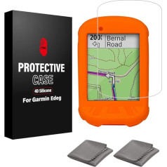 Garmin Edge 530/830 Case - Garmin Edge Case Silicone Tempered Glass for Garmin Edge 530/830 Screen Protector Garmin Edge (Black/Red/Orange/Light Blue)