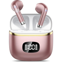 Wireless Bluetooth Headphones, 2023, Bluetooth 5.3 with ENC, Headphone Reduction, 40 Hours Playtime with LED Display, Hi-Fi Stereo Sound, IP7 Waterproof, Touch Control, Bluetooth Headset
