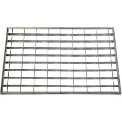 ID 4060 _ L – Matte Galvanized Steel Fence Metal Door Mat 60 x 40 x 2 cm Grey