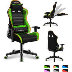 huzaro Ranger 6.0 Gaming Chair for Children Office Chair Desk Chair Armrests Ergonomic Modern Design Neck and Lumbar Cushion Faux Leather Rocker Function Pixel