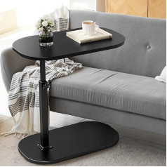 Side Table C Shape Side Table Wood Small Coffee Table Sofa Table Side Table Height Adjustable C-shaped Side Tables Modern Mobile Coffee Table Side Table for Living Room and Bedroom