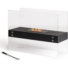 NORBE LOKS Bioethanol Fireplace | Floor Bio Fireplace Indoor | Dimensions 80 x 32 x 60 cm | Power: 3.68 kW/h (Black)