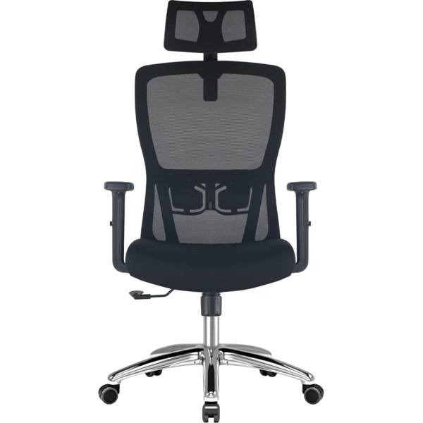 Durrafy Ergonomic Office Chair, Desk Chair, Office Chair with Headrest, Armrests, Lumbar Support, Height Adjustment, 90°-120° Swings, Swivel Chair, Weight Capacity 150 kg