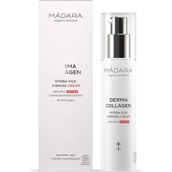 MADARA Organic Skin Care Derma Collagen Hydra-Silk Firming Cream - Moisturising and Anti-Ageing Face Cream with Peptides, Microalgae and Hyaluronic Acid for Strength and Elasticity 50 ml