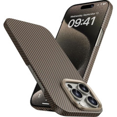 BENKS ArmorTint Case for iPhone 15 Pro, Compatible with Magsafe, Ultra Thin Mobile Phone Case Made of Dupont Kevlar 1000D Aramid Fibre, Lightweight Magnetic Protective Case with Camera Protection,