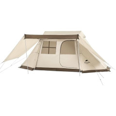 Naturehike Village 5.0㎡ Family Tent Pop Up Tent Home Tent Camping Tent Camping Tent for 2-4 People Large Tunnel Tent with 2000 mm Hydrostatic Head (Cream)