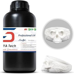 Siraya Tech Sculpt High Temperature Resistant 3D Printer Resin - Up to 250°C, High Precision, Compatible with 8K DLP/LCD Printers for Engineering, Jewellery & Industrial Applications (Ultra White, 1