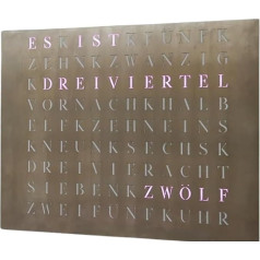 build-yours WordClock Jupiter Lasered Stainless Steel Digital Wall Clock with LED Lighting Designer Word Clock for Modern Ambience