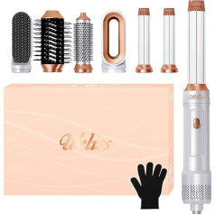 Haastyler 6-in-1, UKLISS Hair Styler Hair Dryer Set with Hair Dryer 1000 W, Round Brush Hair Dryer, Air Auto Wrap Curling Brush, Thermal Brush, Warm Air Brush, Hair Straightener Brushes for Women